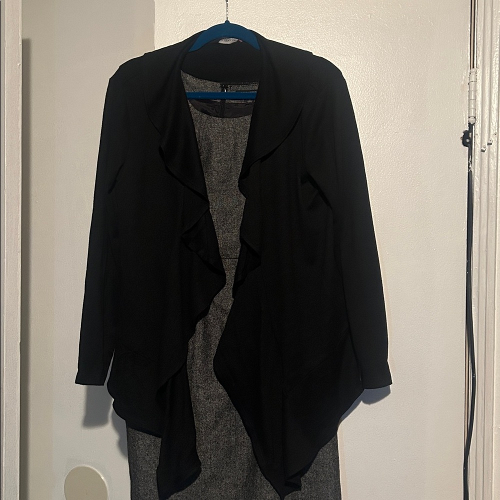Colleen Lopez Black Open-Front Ruffle Sweater - Picture 5 of 5